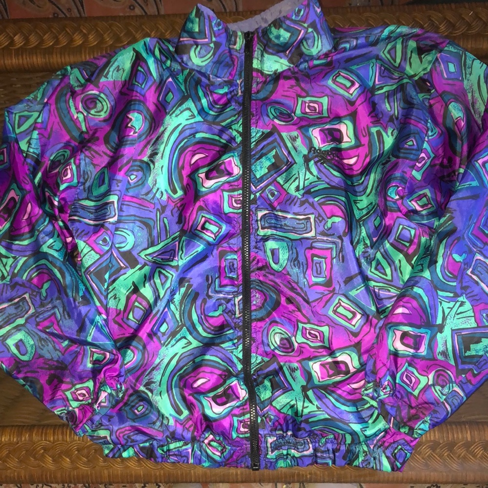 Vintage Reebok Geometric Windbreaker Jacket